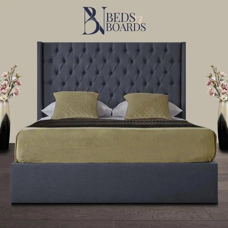 Venice Wingback Curved Chesterfield Luxury Bed BedsnBoards