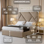 Load image into Gallery viewer, Marquee Luxe Diamond Panel Bed Frame with Ottoman Storage – UK
