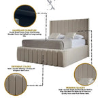 Load image into Gallery viewer, Berlin Wingback Luxury Upholstered Bed - BedsnBoards
