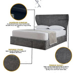 Load image into Gallery viewer, Butterfly Wingback Curved Luxury Bed - BedsnBoards

