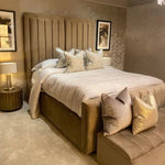 Load image into Gallery viewer, Yves Coffee Premium Panelled Bed - BedsnBoards
